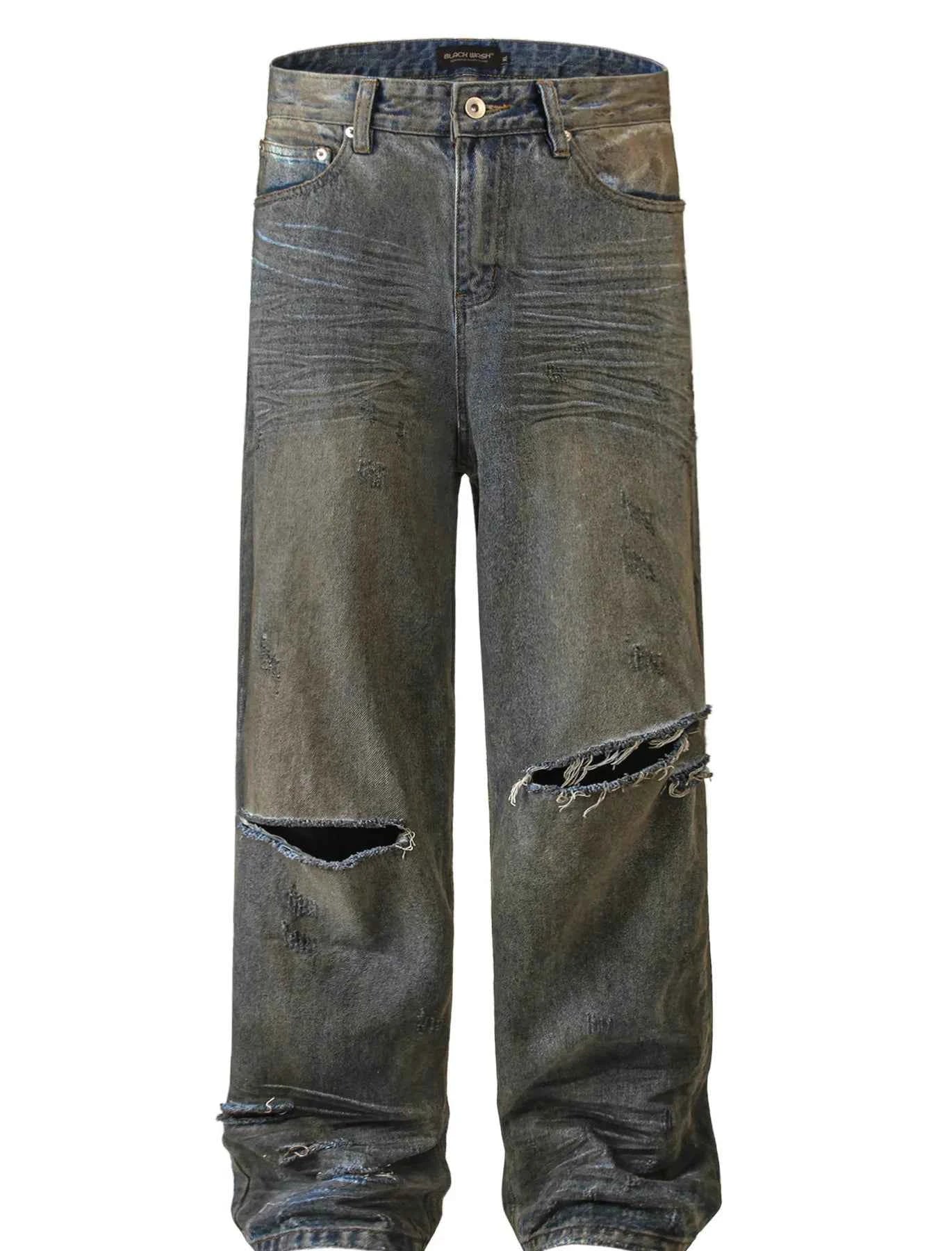 Men's Vintage Distressed Wide Leg Jeans